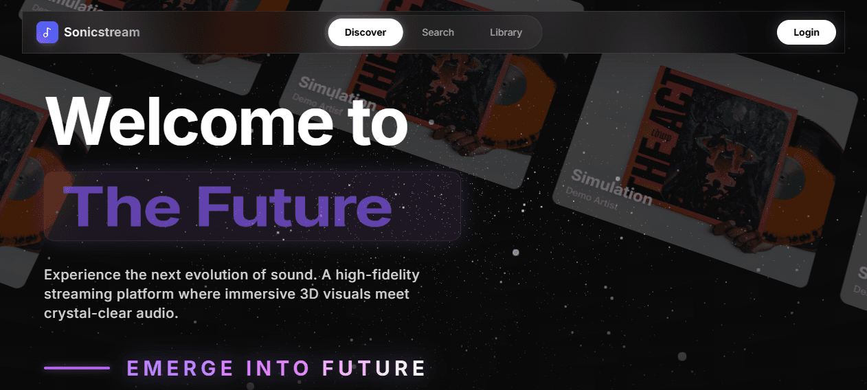 SonicStream — live screenshot